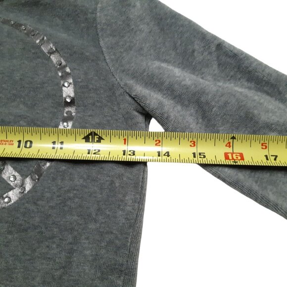Circo Hoodie Girls Small 6 Gray Full Zip Up Fleece Peace Sign Pockets - Picture 4 of 14